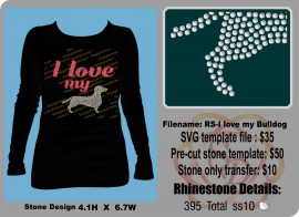 I Love my Dachshund Stone/vinyl SVG (Full File)