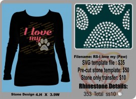 I Love my (Paw) Stone/vinyl SVG (Full File)