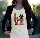 "love" with dog paws